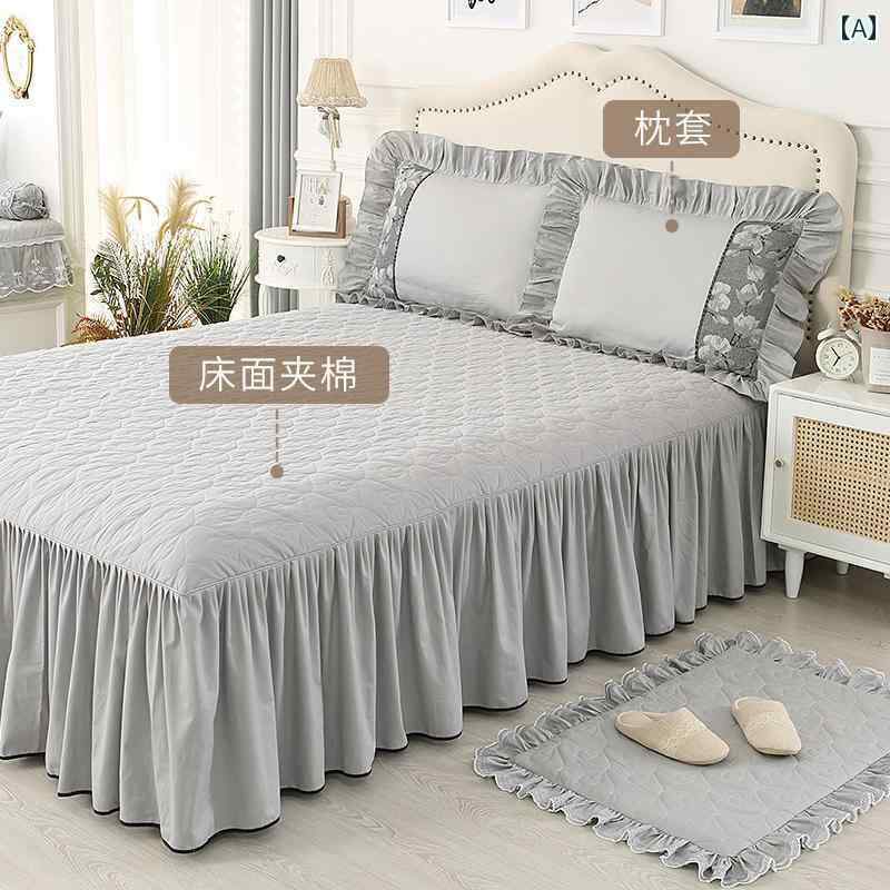 スタイリッシュ カバー ベッドスカート Qiaozhi Life セーヌ 川 綿 シングル ベッド スカート 2025新 ..