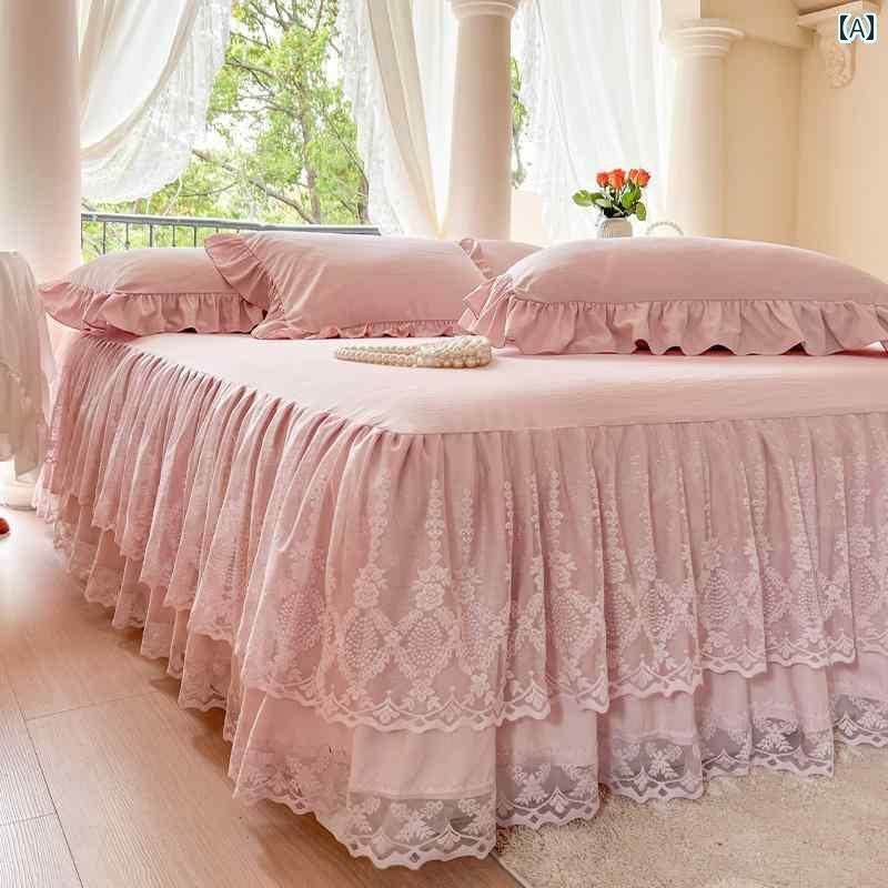 スタイリッシュ カバー ベッドスカート ベッド スカート ワンピース ウォッシュド コットン ノン プリ..