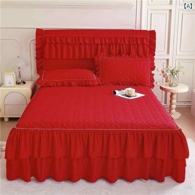 ベッドシーツ おしゃれ ベッドスカート 厚手 ベッドスプレッド ベッド スカート ワンピース ウォッシュ..