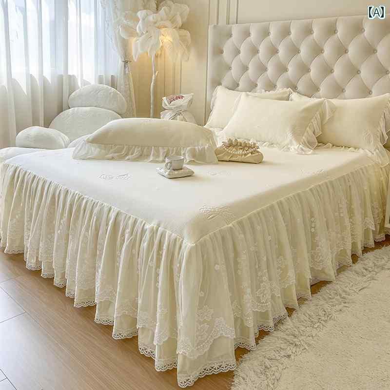 スタイリッシュ カバー ベッドスカート 夏の 高級 A級 クール 冷感 豆 マット ベッド スカート ワンピ..