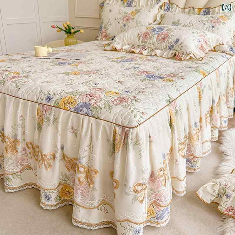 ベッドシーツ おしゃれ ベッドスカート プリンセス コットン キルティング ベッド スカート ワンピース 韓国 綿の 厚手 ベッドスプレッド 43点 セット 2024 女性