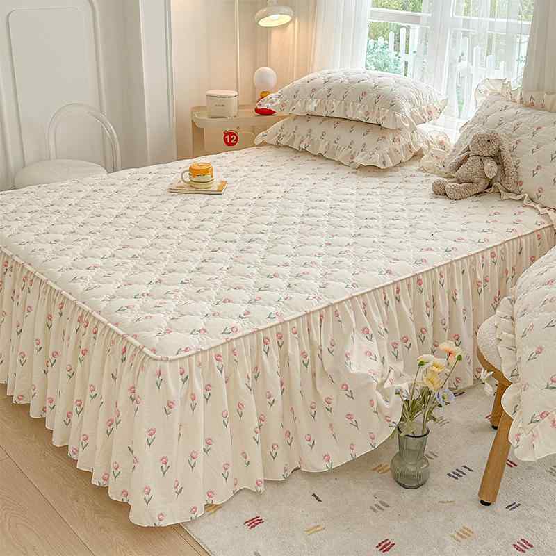 ベッドシーツ おしゃれ ベッドスカート プリンセス キルティング ベッド スカート ワンピース 醜い 裾 2025 付き カバー 防塵 マットレス