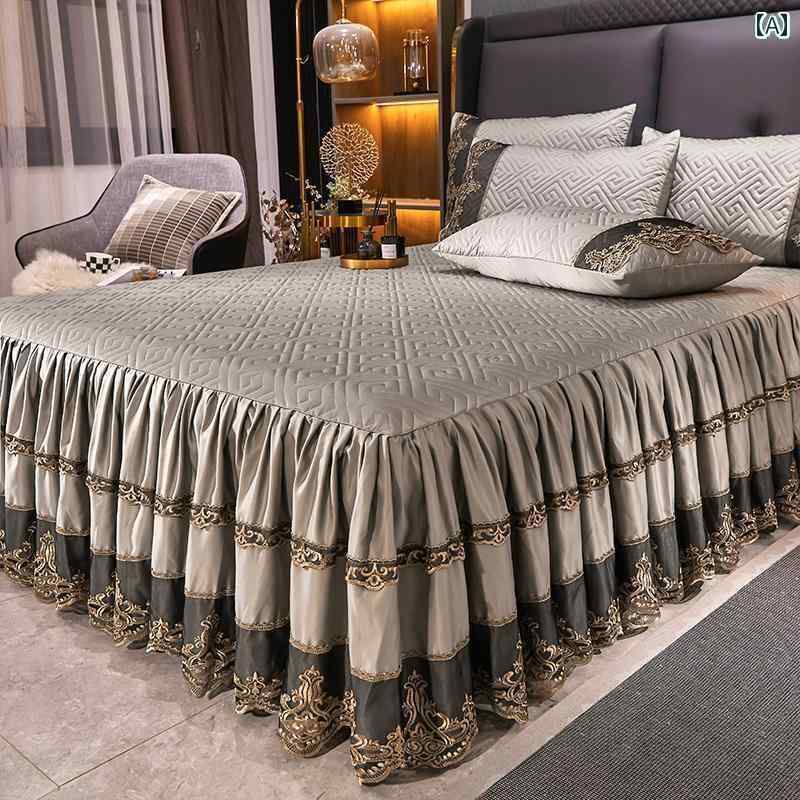 ベッドシーツ おしゃれ ベッドスカート 高級 軽量 2024年 シンプル ベッド スカート ワンピース 3点 セ..