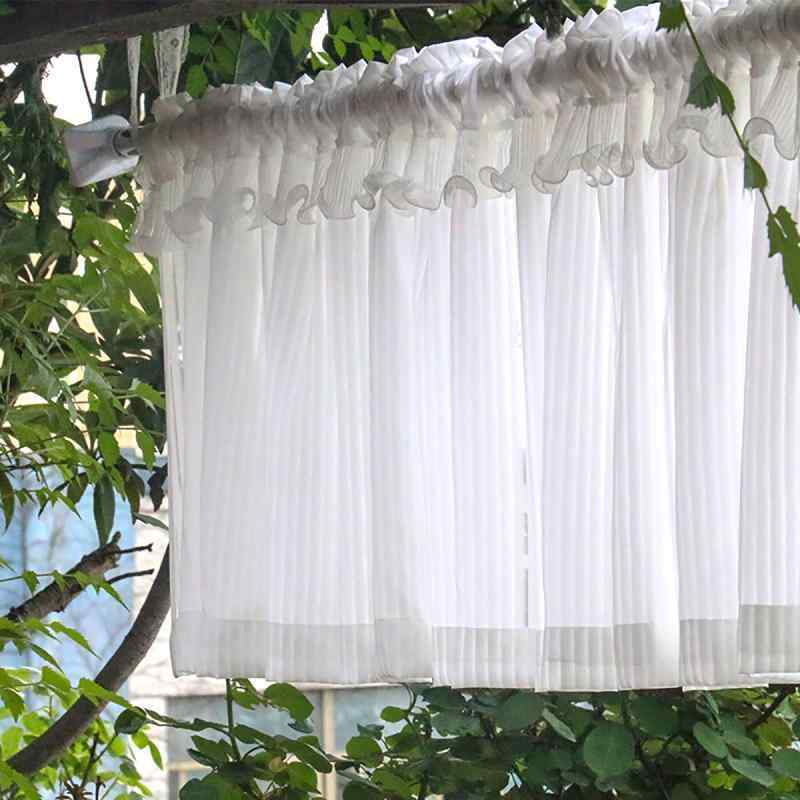 カフェ カーテン インテリア コーヒー カーテン キッチン ブラインド ショート アメリカン ガーゼ ハーフ ロッドを 貫通 しない 伸縮 ロッドで 設置