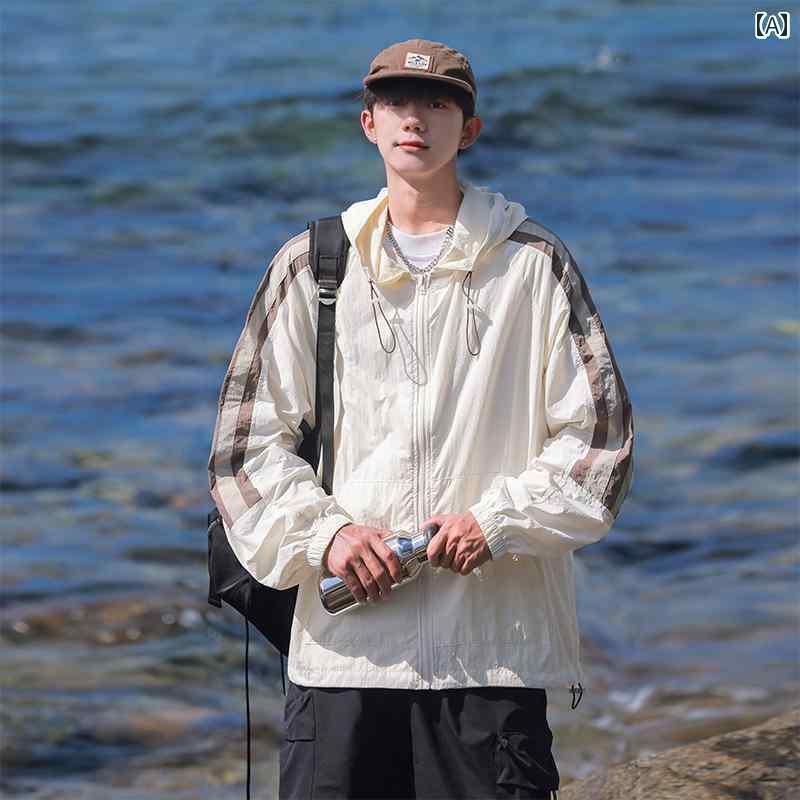 フィッシング ウェア 釣り 戦士の 氷の シルク 日焼け防止 服 メンズ 夏 2025 アウトドア 釣り 男の子用 ライト ジャケット コート