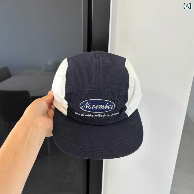 レディース ベースボール キャップ 韓国な カラーマッチング フラット ブリム キャップ レディース ソ..