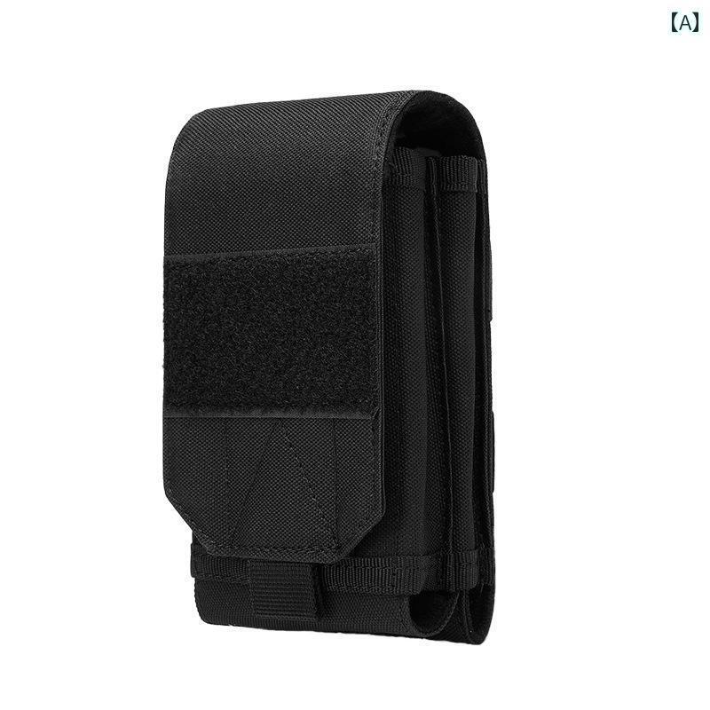 メンズ アクセサリー バッグ 収納便利 アウトドア スポーツ レジャー 二 重層 7インチ スマートフォン バッグ MOLLE タクティカル ベルト ウエスト スエード 保護 ケース