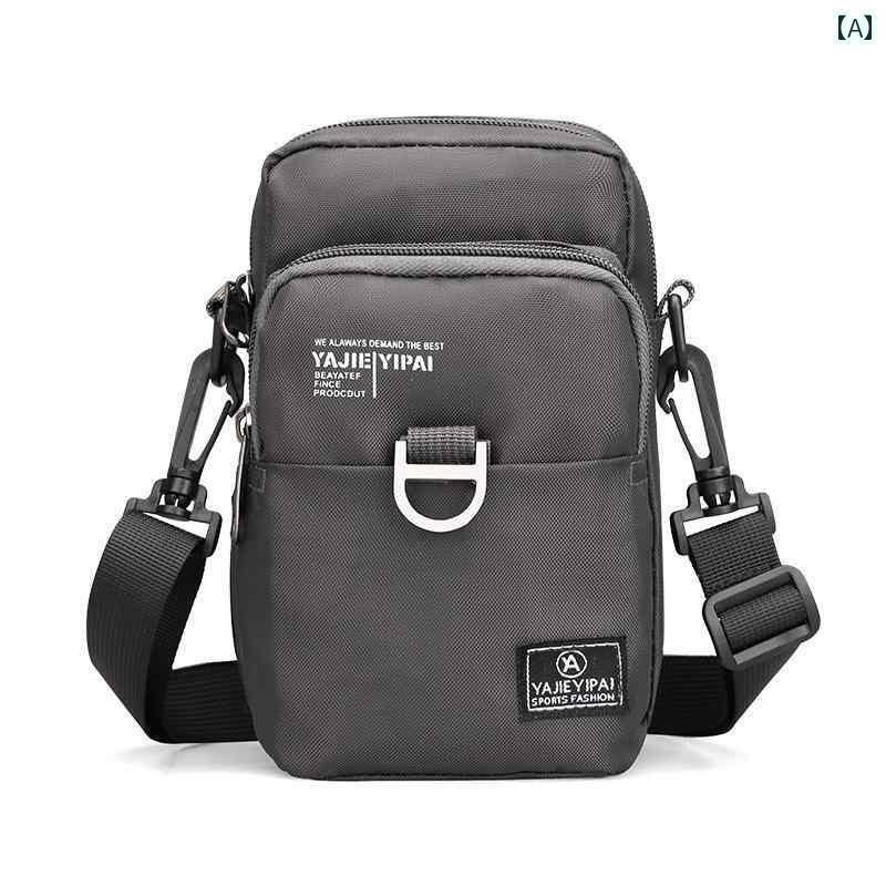 メンズ アクセサリー バッグ 収納便利 ファッション メンズ スマートフォン バッグ 多機能 クロス ボディ ベルト ウエスト ストリート スタイル スモールバッグ 防水