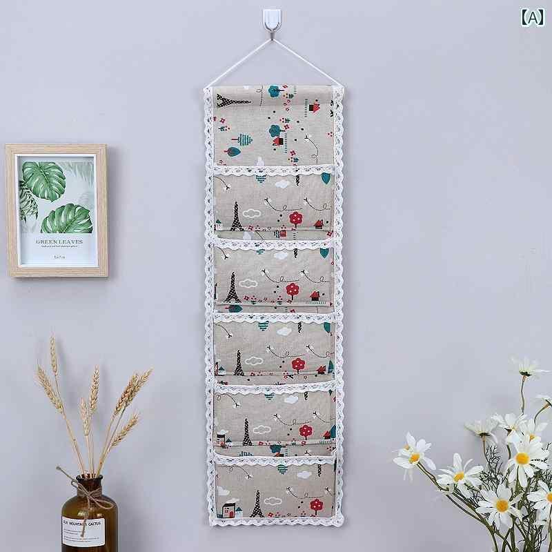 壁掛け 収納 ポケット ファブリック 収納 吊り 袋 ドアの 後ろの 壁に 取り付けられた 収納袋 多層 吊..