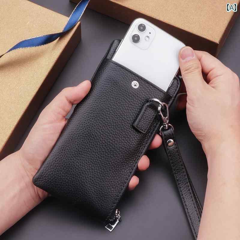メンズ 財布 ウォレット ハンドバッグ メンズ 財布 ロング レザー スモール スマートフォン バッグ 多機能大容量 牛革(4)