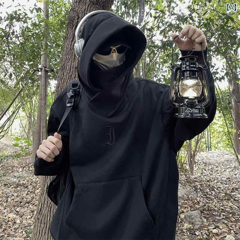 大きめ ゆったり パーカー メンズ 社会 恐怖 症 i people 忍者 パイル カラー ジャケット セーター メンズ フード付き 冬 アメリカン 裏起毛 600 g ヘビー スティフ