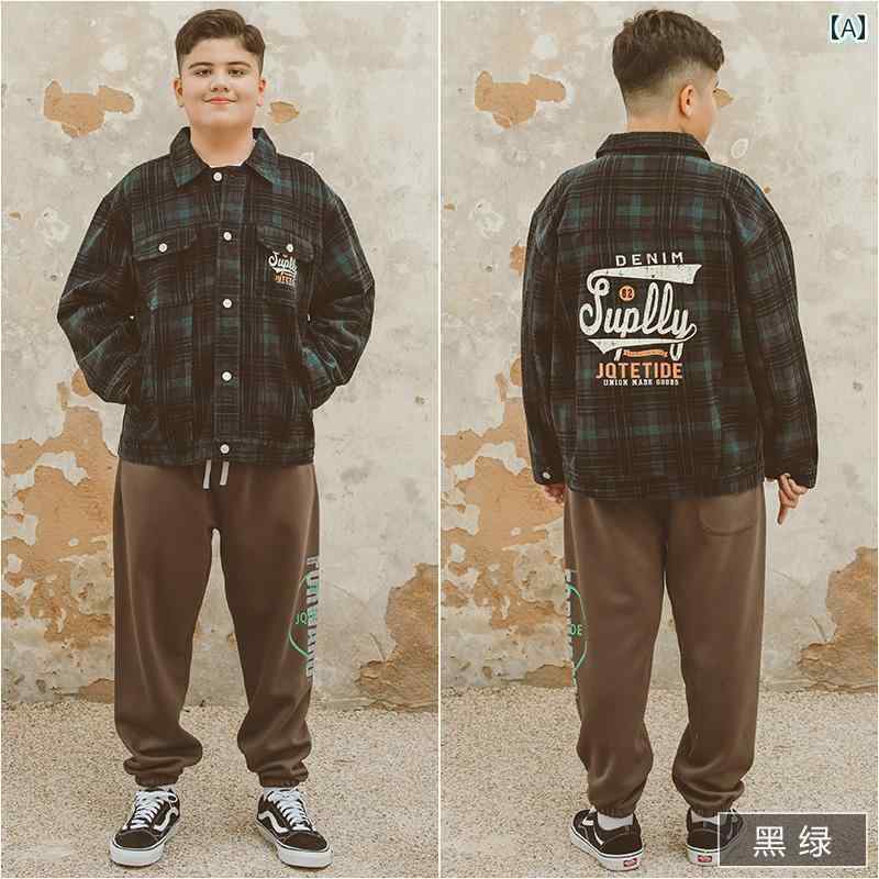 キッズ デニムジャケット かっこいい ボーイ ビッグ コート 子供用 デニムジャケット 春秋 シャツ 大きめ サイズ 拡大 ゆったり 中学生