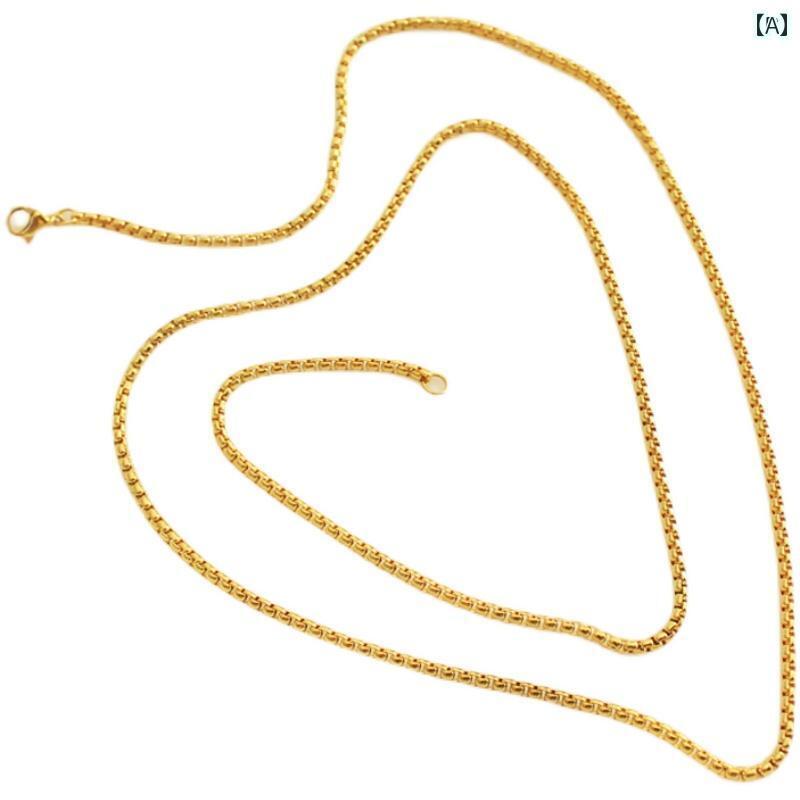 メンズ ネックレス チェーン 高級 タイ 仏陀 チェーン ゴールド メンズ レディースの 長い 細い 翡翠 チタン 鋼 セーター ネックレス ストラップ 色あせ...