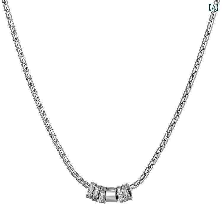 メンズ ネックレス チェーン メンズ レディースの チタン 鋼の ネックレスは 色あせ する こと なく シャワーで 着用 でき クールな スタイル ヒップ ホ...