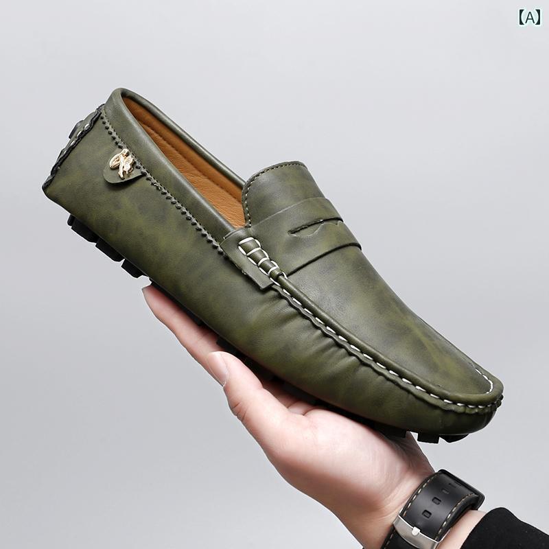ドライビング シューズ 万能 メンズ メンズで な モカシン ソフト ソールの スリッポン シューズ 英国 風の カジュアル 小さめ サイズ ドライビングシューズ