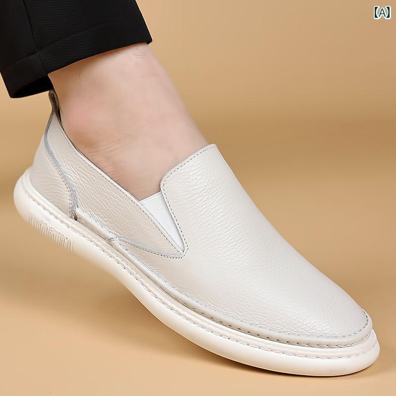 ドライビング シューズ 万能 メンズ 2024秋冬 メンズカジュアル シューズ第一層 牛革 ドライビング レザーシューズ メンズ 革 シングル シューズ 通気性 メンズシューズ