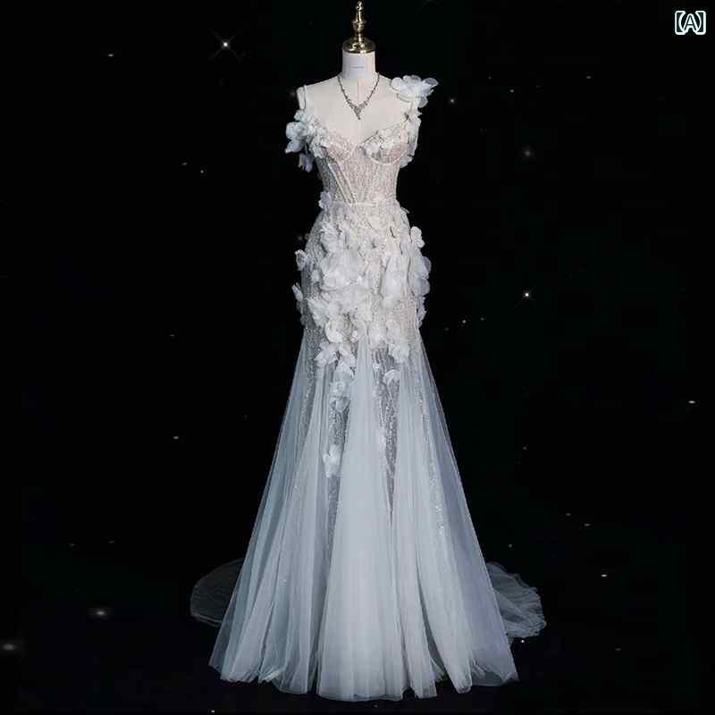 ウェディング ドレス セレモニー レディース 白い イブニングドレス 高級 ウェディングドレス 誕生日 ..