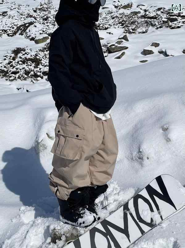 スキー スノボー ウェア スノーフレーク スノーボード パンツ 防水 防風 フィット オーバー サイズお ..