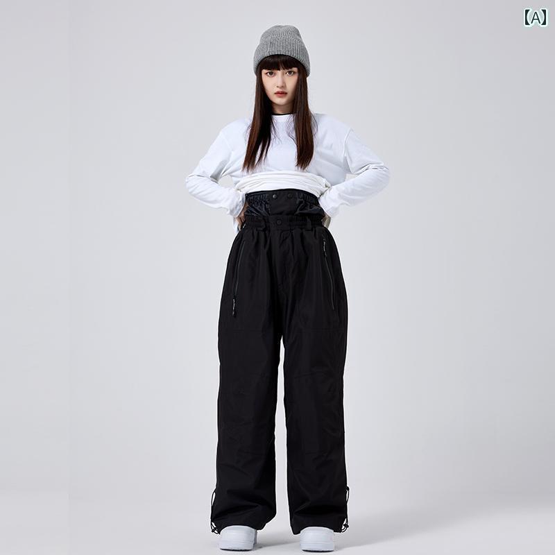 スキー スノボー ウェア 24の スキー パンツ シングル ボード 防水 ゆったり 厚手 耐摩耗 ダブル メン..