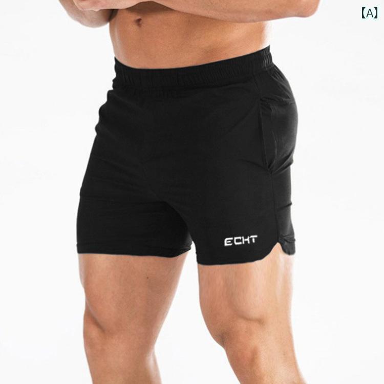 ランニング ウェア スポーティー マッスル フィットネス スポーツ ショーツ メンズ 七分 パンツ マラソン ランニング 通気性 速乾 陸上 スクワット ゆったり ビーチ