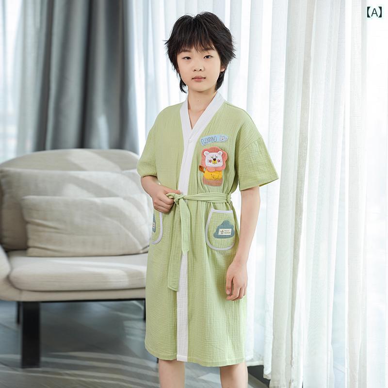 子供 ガウン パジャマ 綿 ガーゼ 子供用 バス タオル 2025年 男の子向け 大きいサイズ 女の子向け マント バスローブ 水泳 速乾