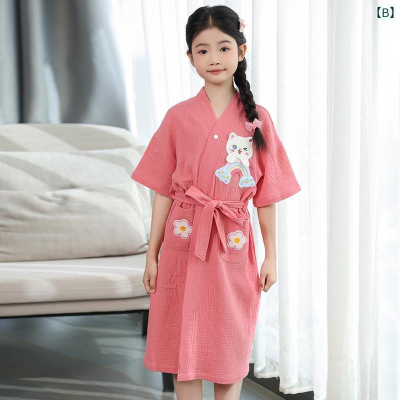 子供 ガウン パジャマ 綿 ガーゼ 子供用 バス タオル 2025年 男の子向け 大きいサ...