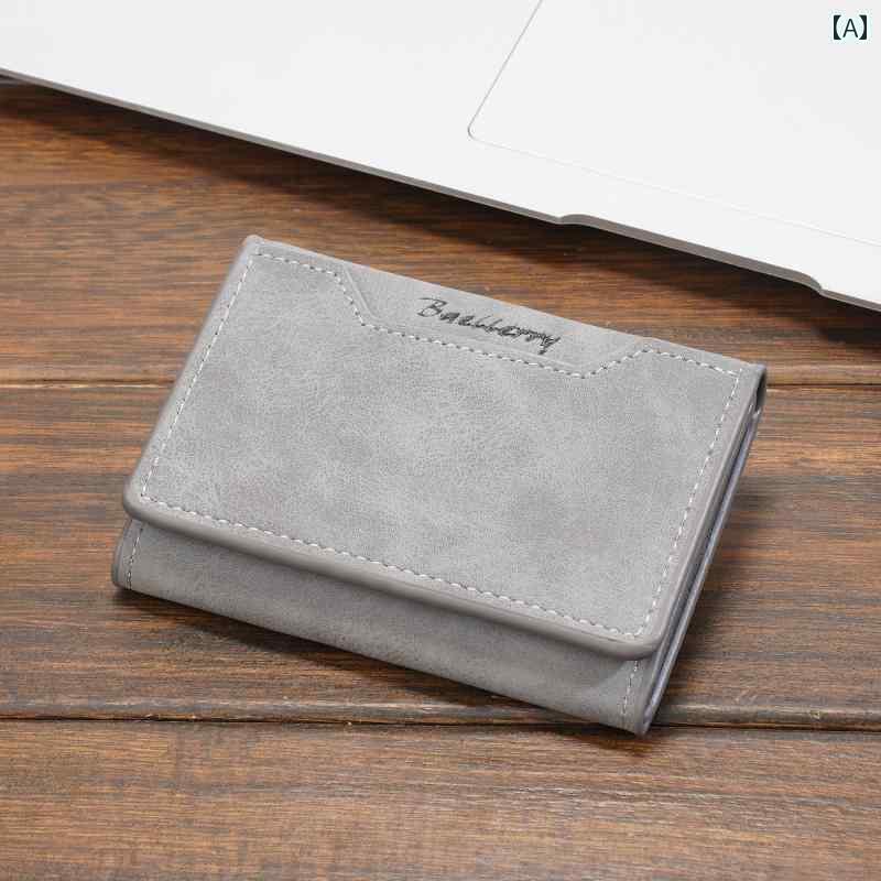 カード ケース お財布 メンズ カードホルダー シンプル ID 収納 小型 複数の カードスロット アンチ デ マキシング 縦型 軽量 コンパクト 三つ 折り