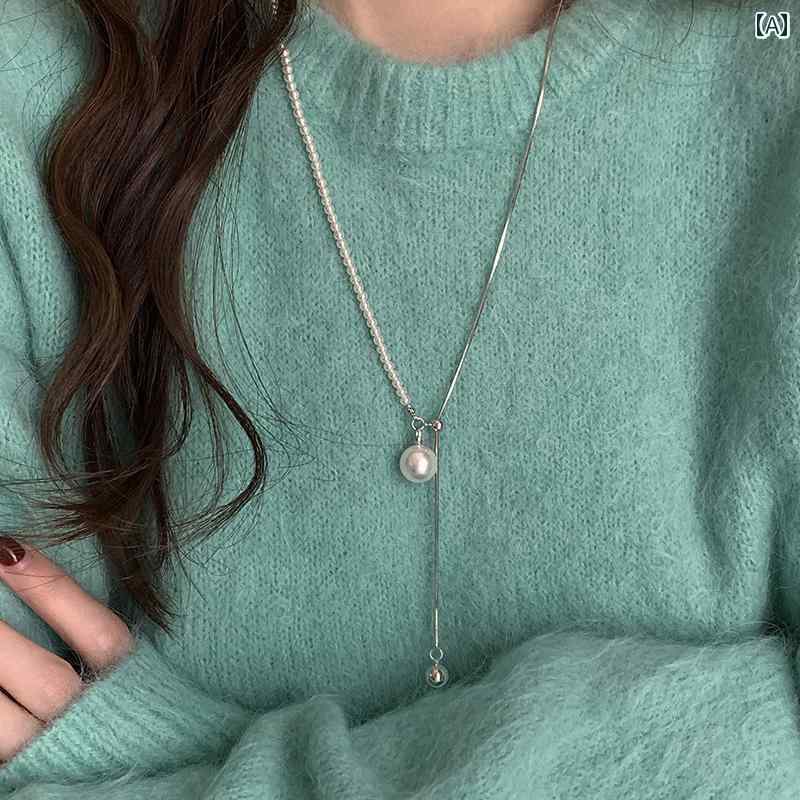 レディース ネックレス チェーン ガーリー Midu ハイエンド 軽量 高級 引き出し ネックレス ロング 万..