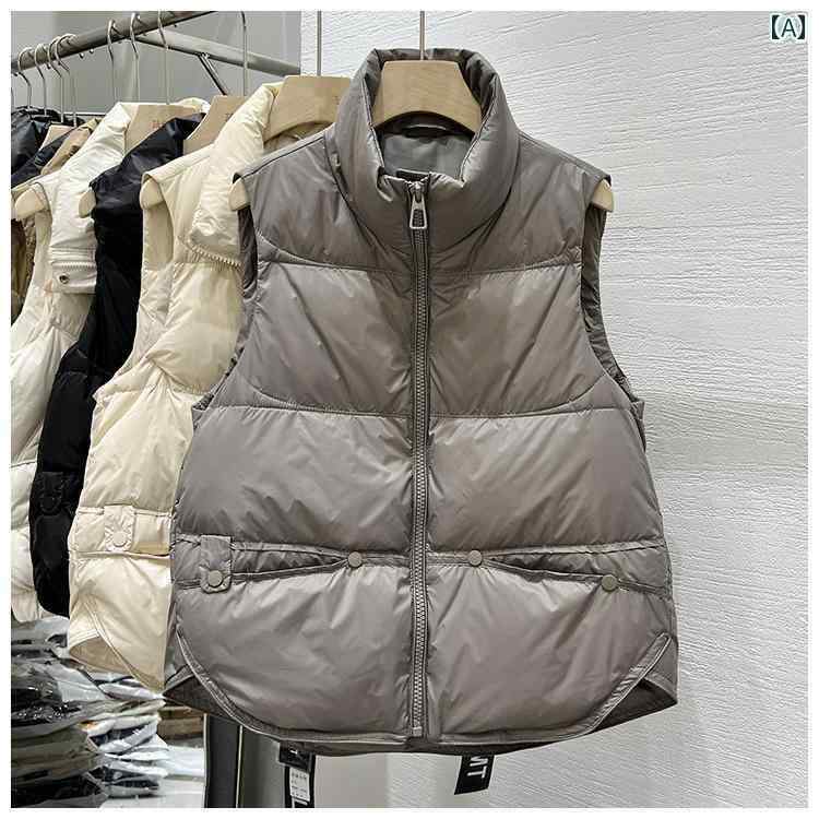 レディース ダウン ベスト シンプル ショート ダウン コットン ベスト レディース 春秋冬 ゆったり アウターベスト 暖かい ウエスト コート ジャケット