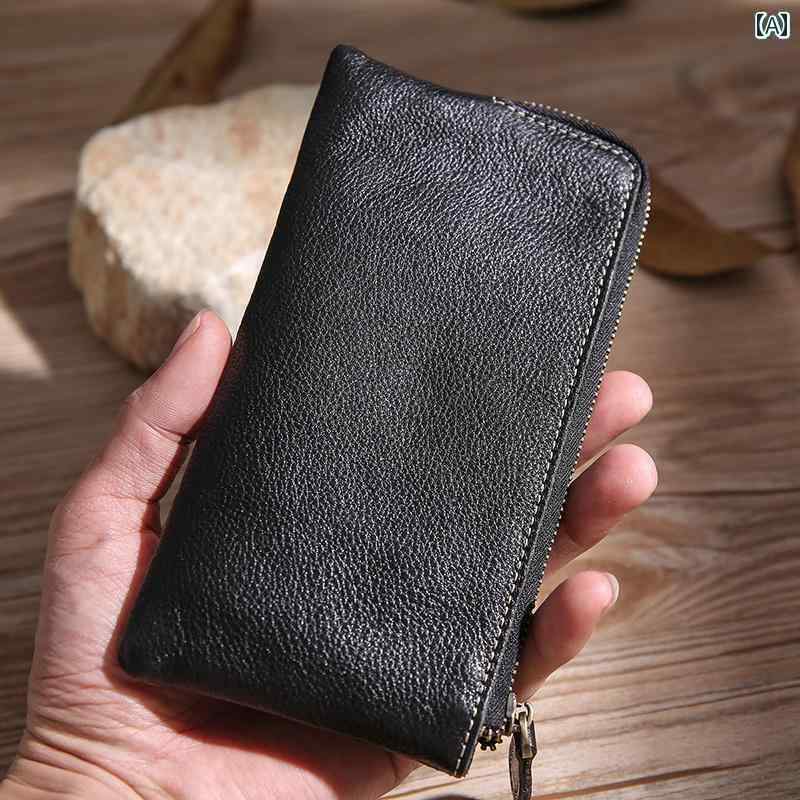 メンズ ウォレット 財布 Ninetowns Liangpin 財布 メンズ 革 ロング ジッパー スマートフォン バッグ第..