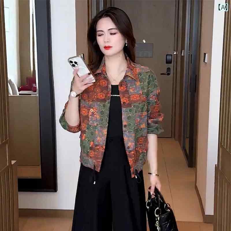 春秋 レディース カジュアル ジャケット 女性用 ファッション プリント カジュアル ショート ジャケッ..