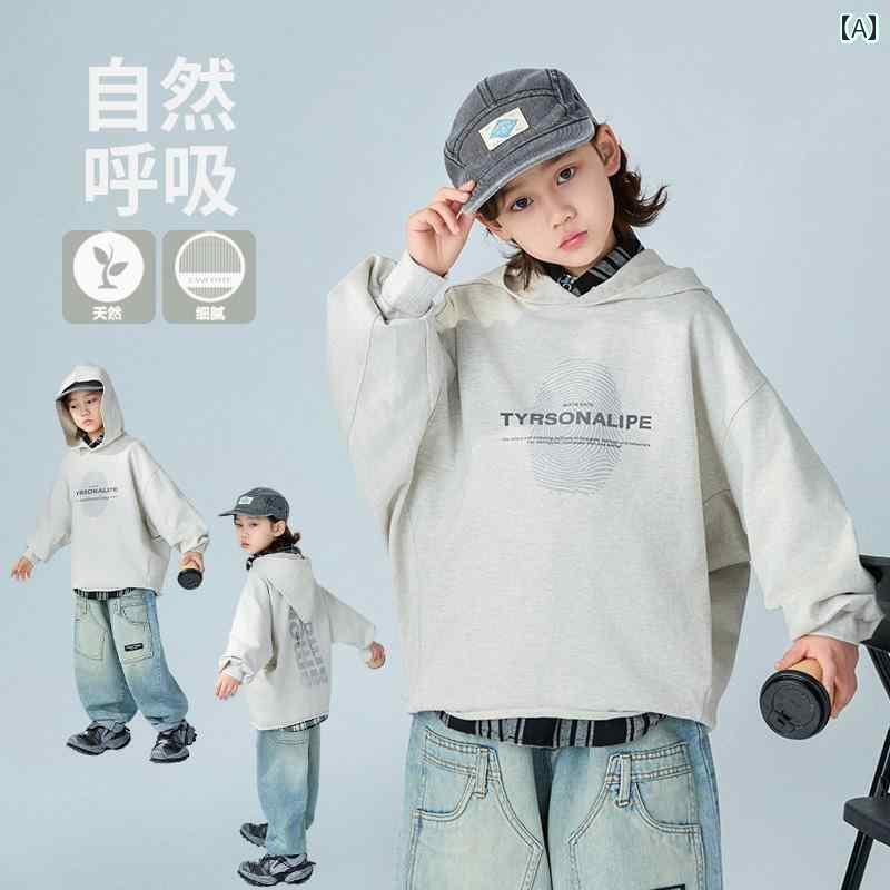 キッズ服 カジュアル パーカー 男の子 フード付き スウェットシャツ 春秋 スタイル 2025 子供の 春の ..