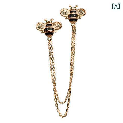 ブローチ ワンポイント コサージュ 蜂の スーツ カラー ピン シャツ アクセサリー レディース タッセル チェーン ブローチ メンズ シンプル ボタン