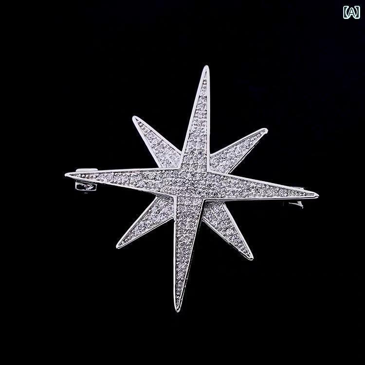 ブローチ ワンポイント コサージュ な ハイエンドの 大きい クロス スター ブローチ メンズ レディースの スーツ ウインドブレーカー コサージュ コート ピ...