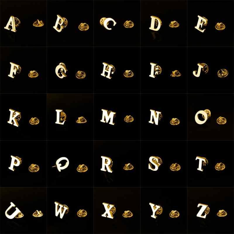 ブローチ ワンポイント コサージュ の 軽い 高級 メンズジュエリー スーツ シャツ ブローチ ゴールド レター ハイエンド メンズ ギフト