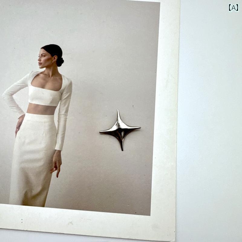 コサージュ メンズ アクセサリー クロス スター メタル ハイエンド スーツ ブローチ 男女兼用 2025年 ピン