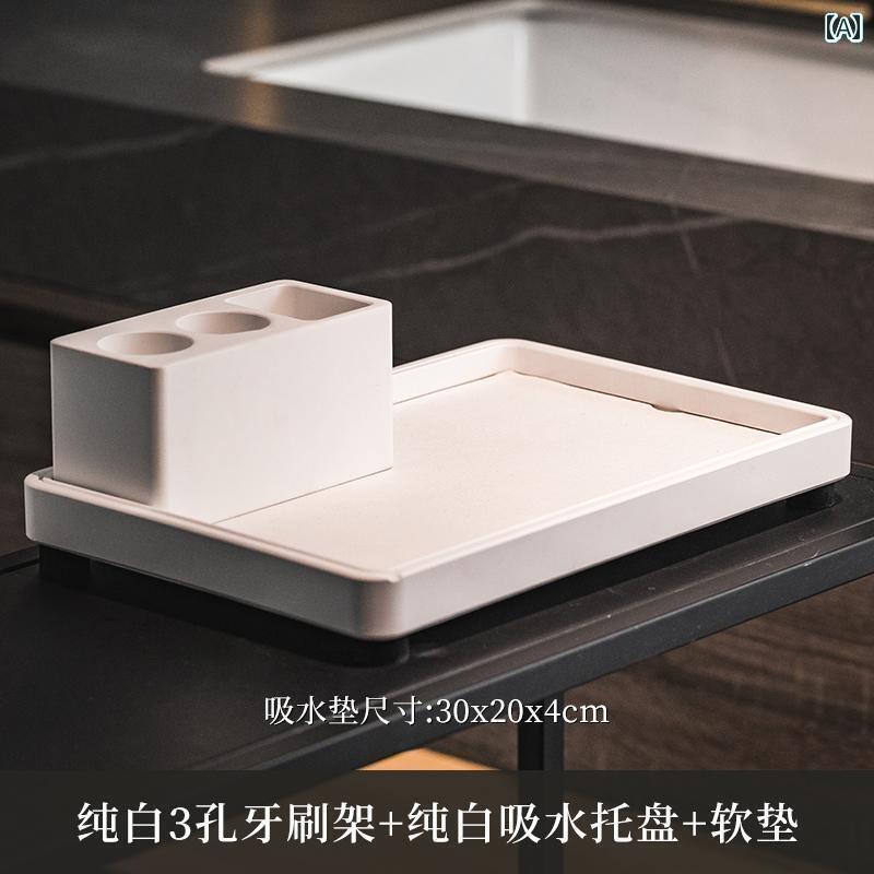 歯ブラシ入れ ラック ホルダー 珪 藻 土 電動 歯 ブラシ ラック バス ルーム 家庭用 シンプル 歯磨き 粉 マウスウォッシュ カップ 速乾 吸収 コースター