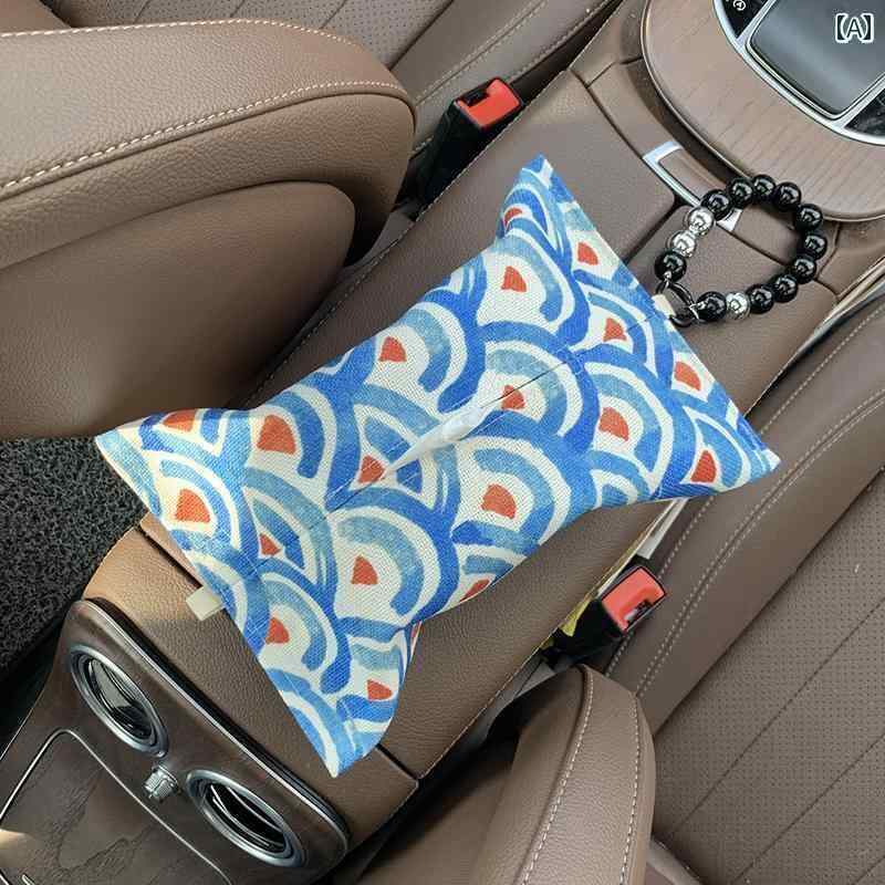 ティッシュボックス カバー インテリア コットンと リネンの ティッシュ ボックス 車 トーテム ホーム ..