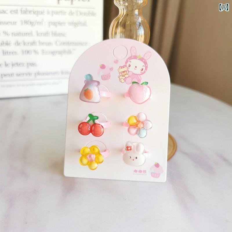 かわいい 子供用 プリンセス アクセサリー リング 夏の 高級 子供用 リング ベビー ジュエリー かわいい の 女の子用 小さい 誕生日 プレゼント