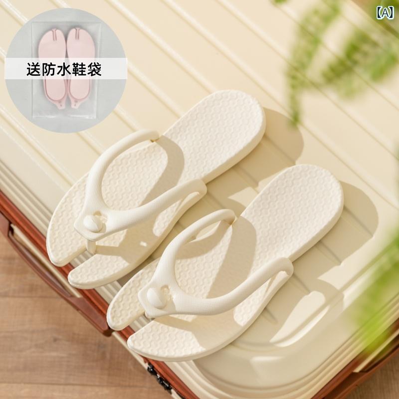 旅行時にも 携帯用 スリッパ 女性用 折りたたみ 式 旅行用 スリッパ ポータブル 旅行 ビーチ 出張 使い捨て ホテル バス 滑り止め ホーム サンダル
