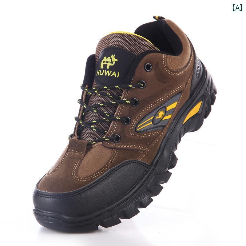 ロッククライミング シューズ 春の ハイキング シューズ メンズ アウトドア カジュアル トラベル 滑り止め 耐摩耗 作業 靴 フィールド ジョギング レースアップ