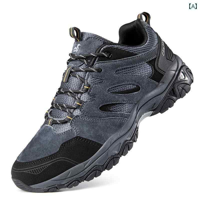 ロッククライミング シューズ Cantorp Kentop アウトドア ハイキング シューズ メンズ 春夏 通気性 牛革 滑り止め 軽量 登山