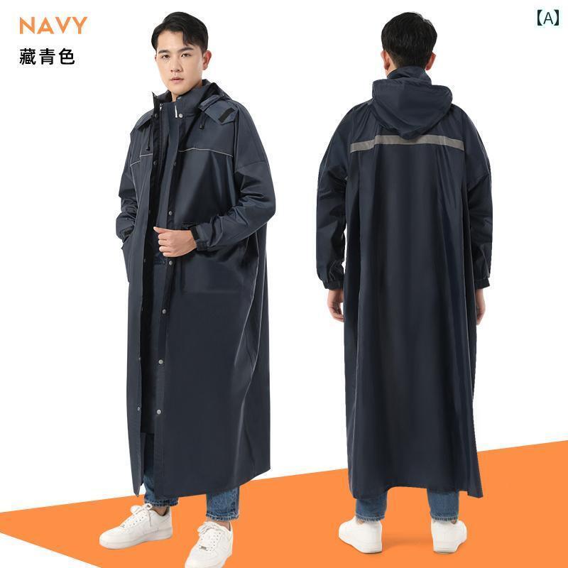 かっぱ メンズ 通勤時 レインコート ロング フルボディ 防 雨 男女兼用 電動 バッテリー バイク シングル アウターウェア スプリット 厚手 ライディング ...