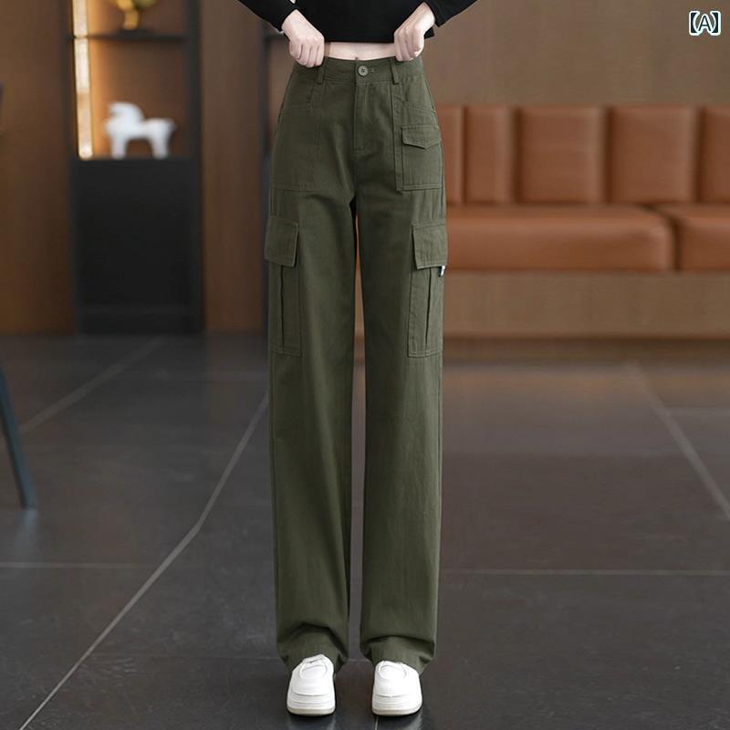 事務服 パンツ レディース 高級 ミリタリーグリーンの アメリカン オーバー オール レディース 春夏 ハ..