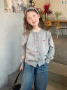 女の子用 カーディガン キッズ ニット 女の子 おしゃれな ニットカーディガン 子供用 ゆったり セーター コート 大きいサイズ 子供服 トップス 2025 春