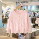 女の子用 カーディガン キッズ ニット 女の子 カーディガン セーター 秋 2024 ピンクの セーター中と 大きいサイズ 子供の 春秋 子供用 コート