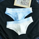 フィット感抜群の メンズ ブリーフ 男性用 ブリーフ 2 組 綿の ローウエストの 下着 無地の 魅惑的 若見え メンズパンツ 膨らんだ ウエスト バンド