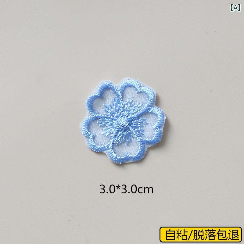 パッチ ステッカー 自己 接着 ブルー レース パッチパッチ フラワー パッチ 服オー ガンザ 刺繍 メッシュ スカート シームレス 修理 穴