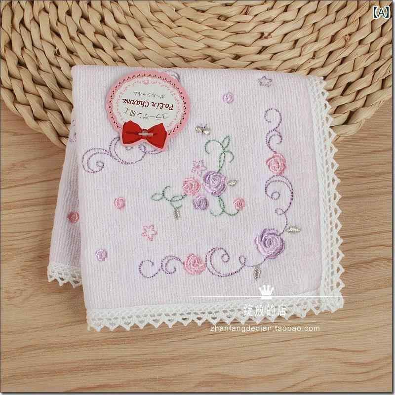 レディース ハンカチ 店主がお 勧め する 海外の 綿 ベルベット 刺繍の 枝葉 リス レース レディース 小さい 正方形 ハンカチ