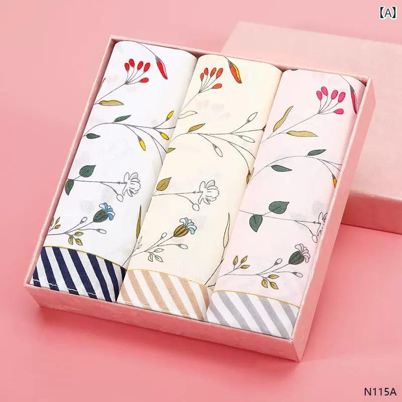 レディース ハンカチ 女性用 ハンカチ 綿 古風 昔ながらの クラシック ノスタルジックな 小さい 四角い 手を 拭いて 汗を 吸収 する 学生用